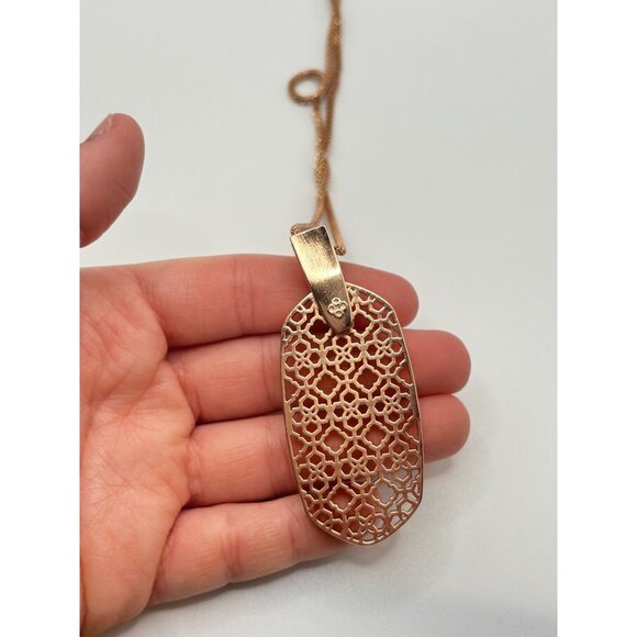 Kendra Scott Filigree Pendant Necklace - Rose Gold Tone - Picture 5 of 10